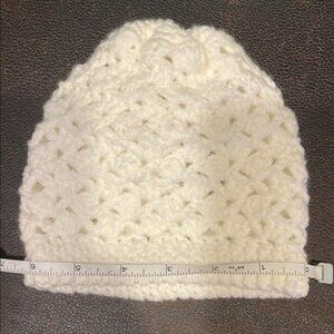 Elegant White Crochet Beanie